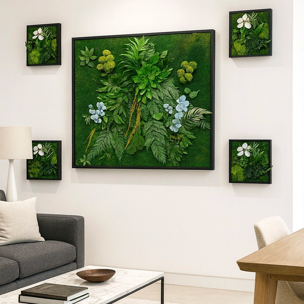 tableaux végétaux murs stabilisés décoration intérieur design