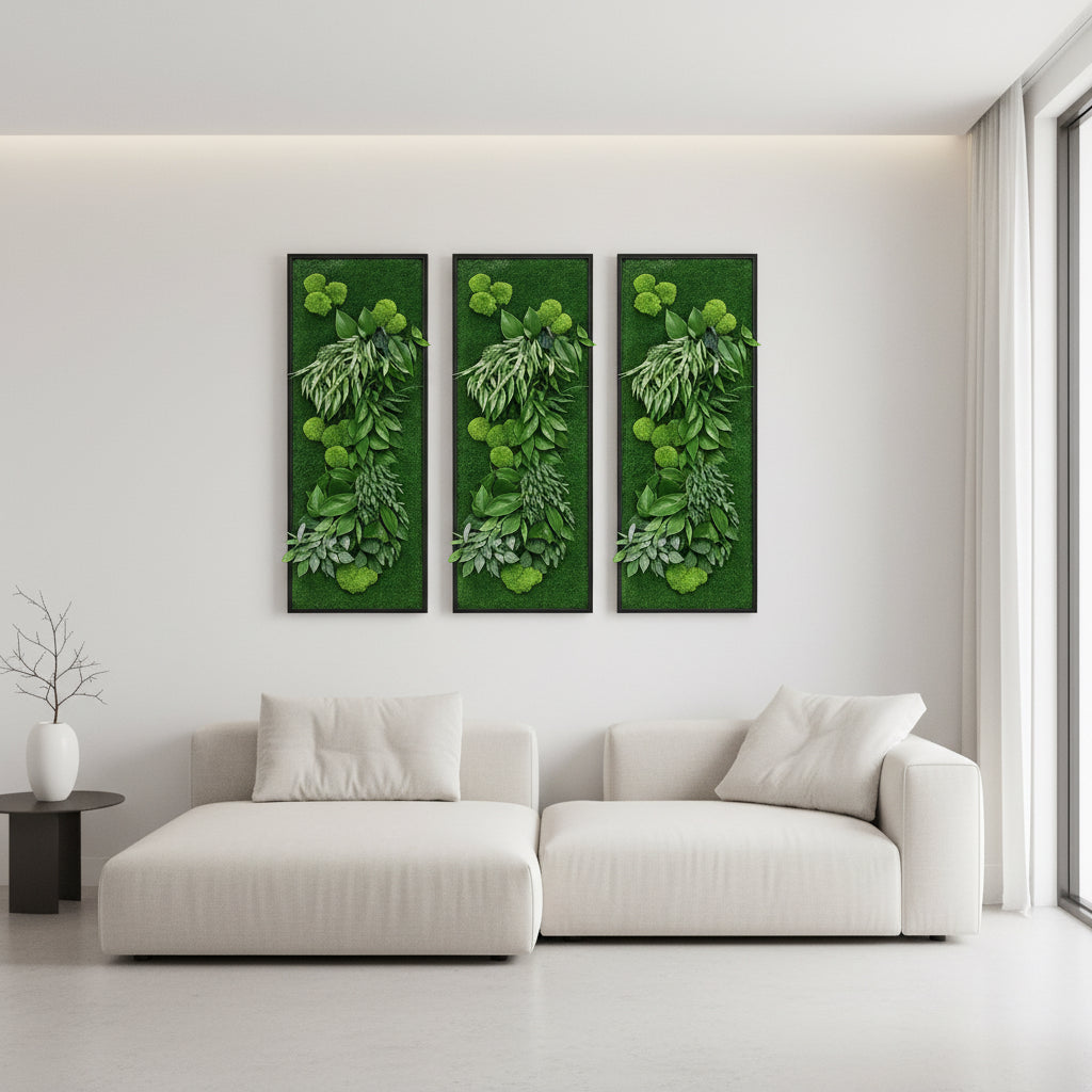 végétaux stabilisés tableaux murs intérieur décoration design