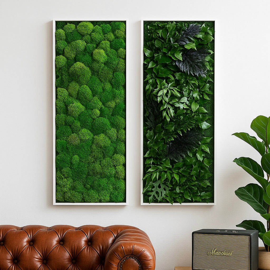 Composition de 2 tableaux végétaux naturels - Forest/Bubble 115x40 cm